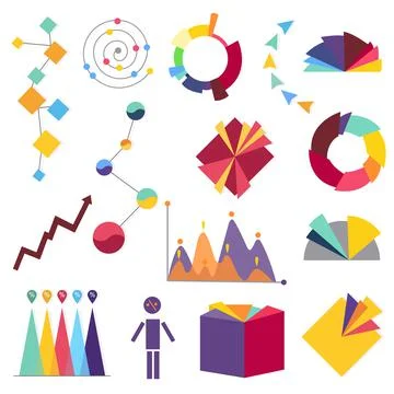 Infographic elements collection. Analysis data graphs and diagram, marketing Stock Illustration