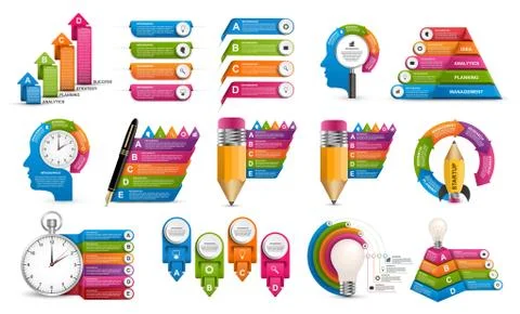 Infographic Elements Collection. Vector design elements. Infographics for Stock Illustration