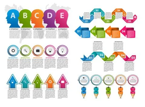Infographic Elements Collection. Vector design elements. Infographics for Illustrazione stock