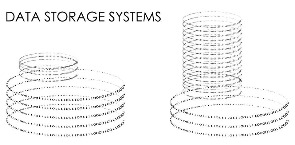 Infographic elements, data storage systems. Isolated vector on white back Illustrazione stock