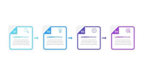 Infographic elements design template, business concept with 4 steps or opti.. Illustrazione stock