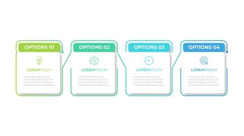 Infographic elements design template, business concept with 4 steps or opti.. Illustrazione stock