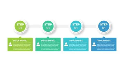 Infographic elements design template, business concept with 4 steps or opti.. Stock Illustration