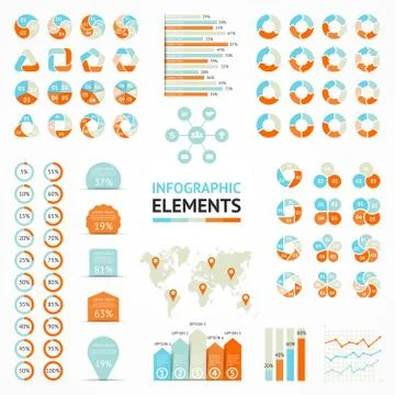 Infographic elements, diagram, graph, arrows Stock Illustration