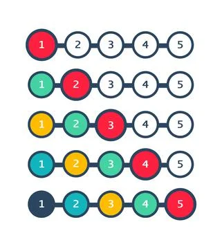 Infographic elements. Diagram progress bar. Flat vector process timeline set. Stock Illustration