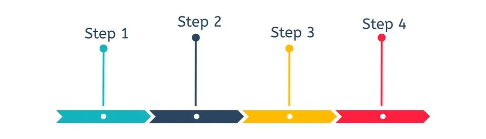Infographic elements. Diagram progress bar. Flat vector process timeline set. Stock Illustration