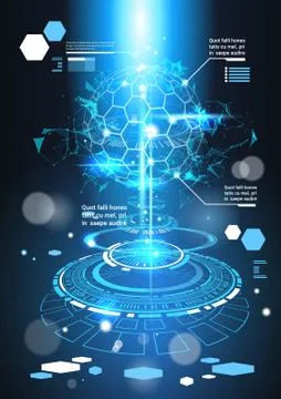 Infographic Elements Futuristic Template Banner With Copy Space Tech Abstract Stockillustratie