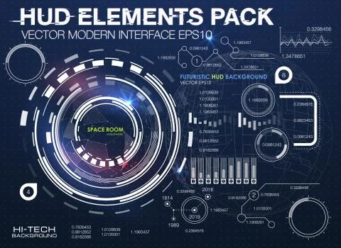 Infographic elements. futuristic user interface HUD UI UX. Abstract background Illustrazione stock