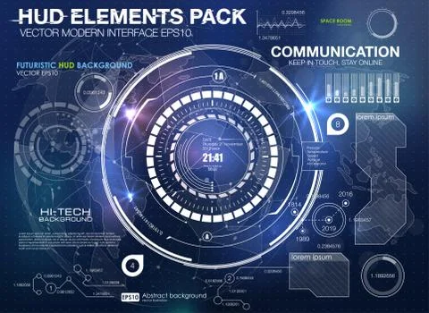 Infographic elements. futuristic user interface HUD UI UX. Abstract background 库存插图