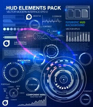 Infographic elements. futuristic user interface HUD UI UX. Abstract background w Stock Illustration