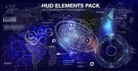 Infographic elements. futuristic user interface HUD UI UX. 库存插图