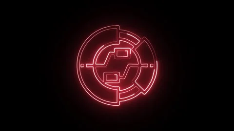 Infographic Elements Isolated on Black Background Neon Data Visual Animation Stock Footage 328106760