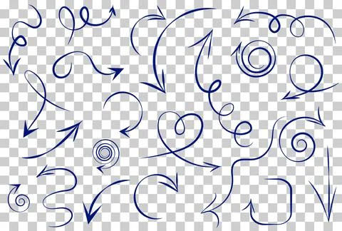 Infographic elements on isolated transparent background, simple arrows. Line art Stock Illustration