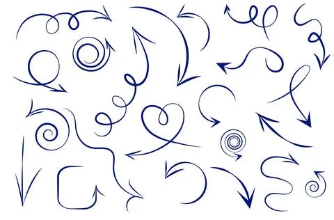 Infographic elements on isolated white background, simple arrows. Line art style Stock Illustration