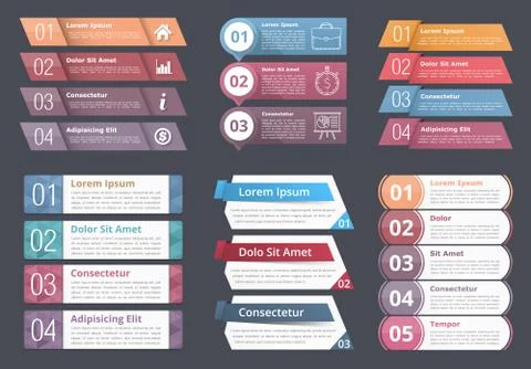 Infographic Elements with Numbers and Text Illustrazione stock