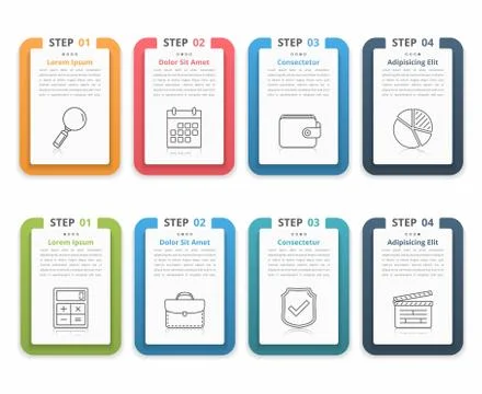 Infographic Elements with Numbers and Text 스톡 일러스트
