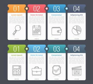 Infographic Elements with Numbers and Text Stock Illustration