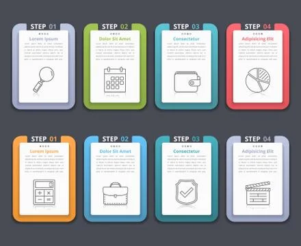 Infographic Elements with Numbers and Text Stock Illustration