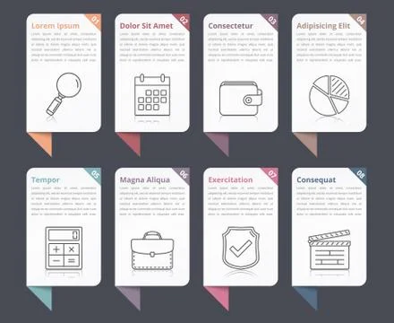 Infographic Elements with Numbers and Text Stock Illustration