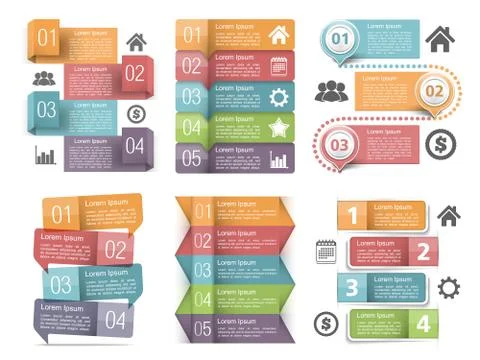 Infographic Elements with Numbers Stock Illustration
