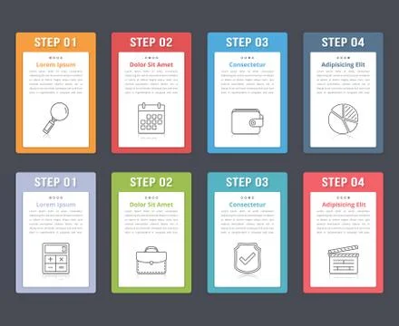 Infographic Elements with Numbers 스톡 일러스트