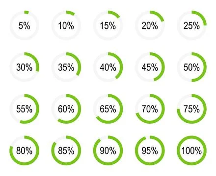 Infographic elements. Pie charts. Percent download, dashboard for web, app. Stockillustratie
