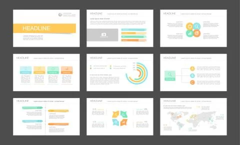 Infographic elements for presentation templates. 库存插图