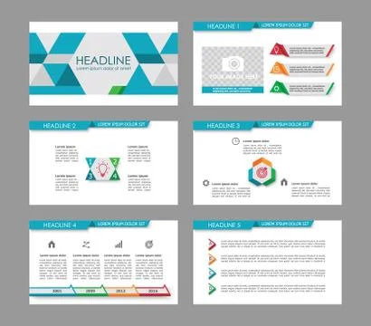 Infographic elements for presentation templates. 库存插图
