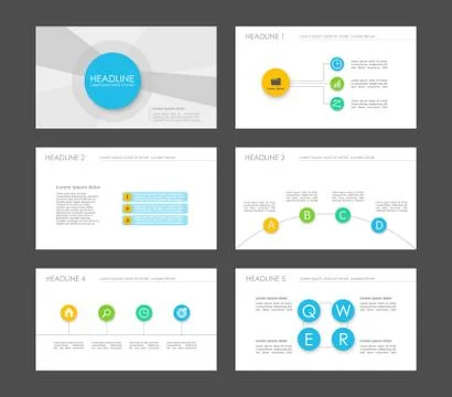 Infographic elements for presentation templates. 库存插图