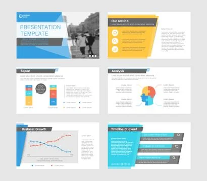 Infographic elements for presentation templates. 库存插图