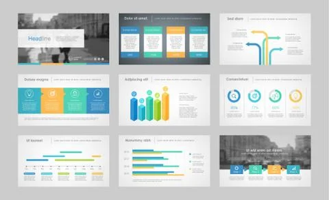 Infographic elements for presentation templates. 스톡 일러스트