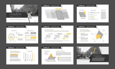 Infographic elements for presentation templates. 库存插图