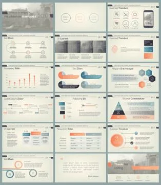 Infographic elements for presentation templates. 库存插图