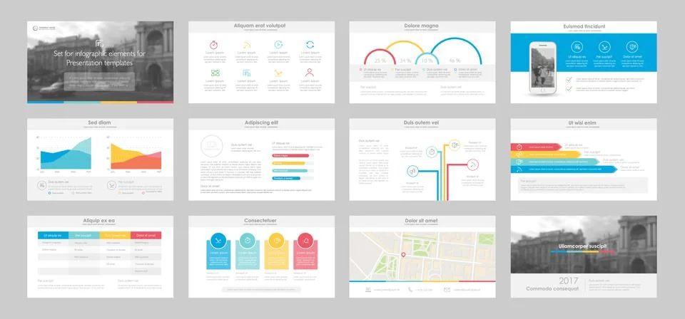 Infographic elements for presentation templates. Stock Illustration