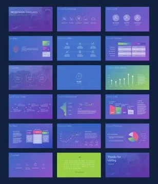 Infographic elements for presentation templates. 库存插图