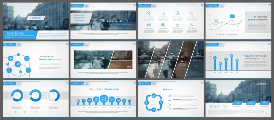 Infographic elements for presentation templates. 库存插图