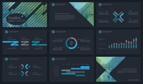 Infographic elements for presentation templates. 库存插图