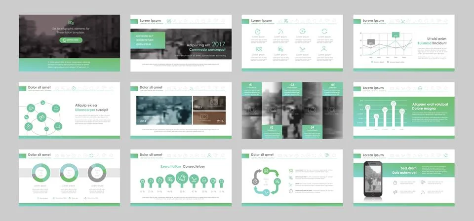 Infographic elements for presentation templates. イラスト素材