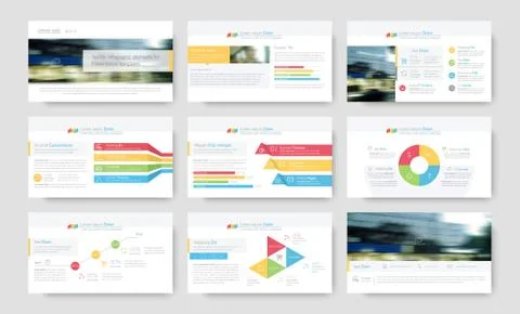 Infographic elements for presentation templates. 库存插图