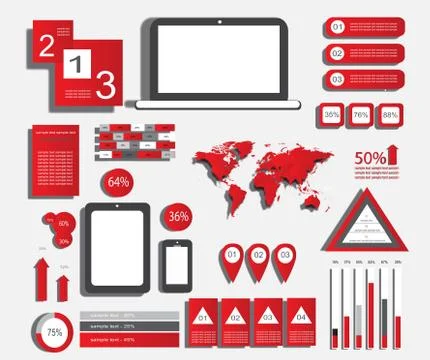 Infographic elements red Stock Illustration