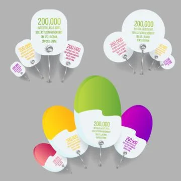 Infographic elements set in 3 options or 12 steps for brochure template Stock Illustration
