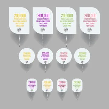 Infographic elements set in 3 options or 12 steps for brochure template Stock Illustration