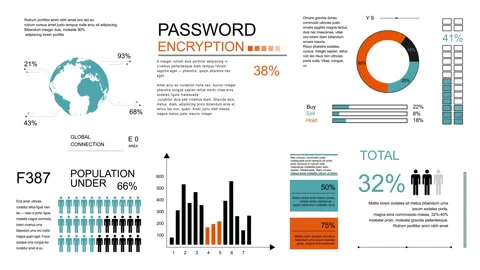 Infographic elements. Set of graphs and charts is displayed on a white Stock Footage 269133158