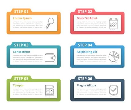 Infographic Elements - Six Steps 스톡 일러스트