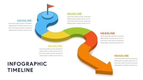 Infographic elements for steps, timeline, workflow Stock Illustration