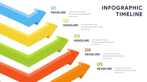 Infographic elements for steps, timeline, workflow Illustrazione stock
