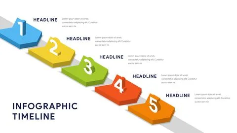 Infographic elements for steps, timeline, workflow Illustrazione stock