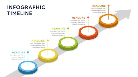 Infographic elements for steps, timeline, workflow Stock Illustration