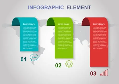 Infographic elements template on gray background Stock Illustration