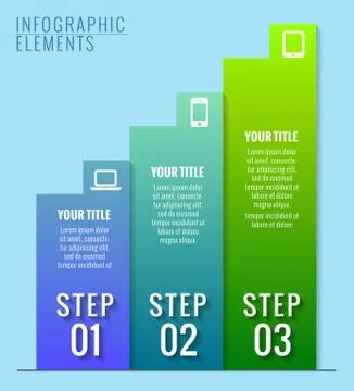 Infographic elements. Three steps to success. Stock Illustration